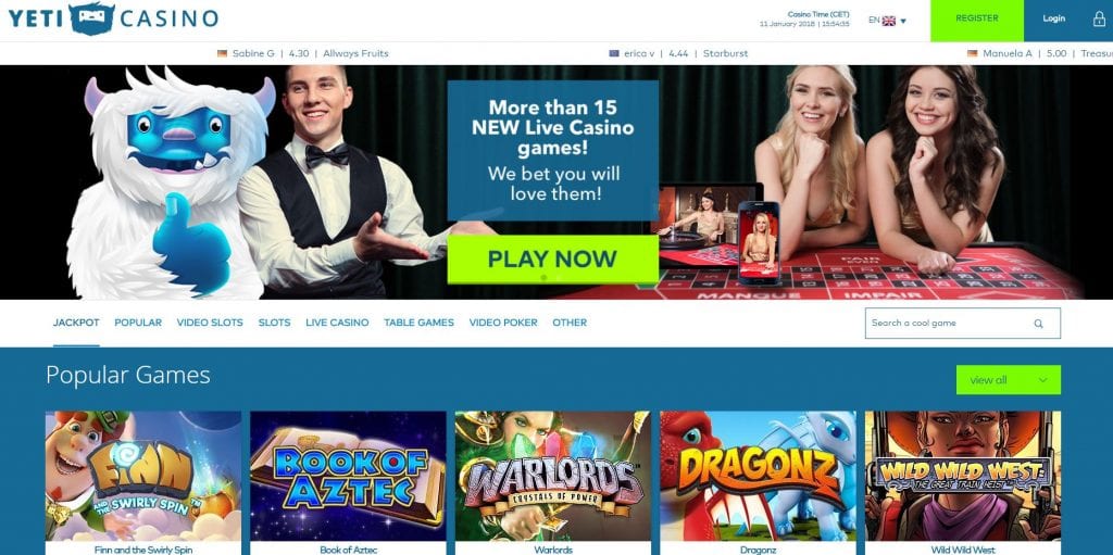 Yeti Casino Live Dealer